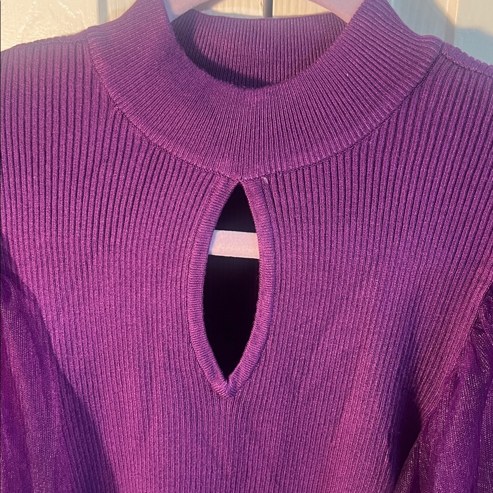 New York & Company Plum Knit top - Picture 2 of 4